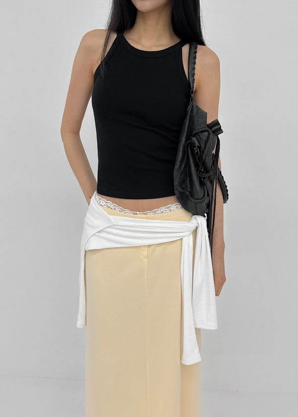 [MADE] Easy Basic Round Halter Sleeveless (Built-in Cap)