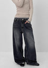 Takuta Washed Wide Fleece Denim Pants