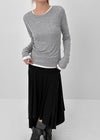 Fredit Tencel Layered Long Sleeve T-shirt