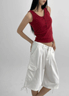 Beroli Ribbed Button Sleeveless