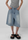 Nejing Back Pocket Summer Washed Bermuda Denim Pants