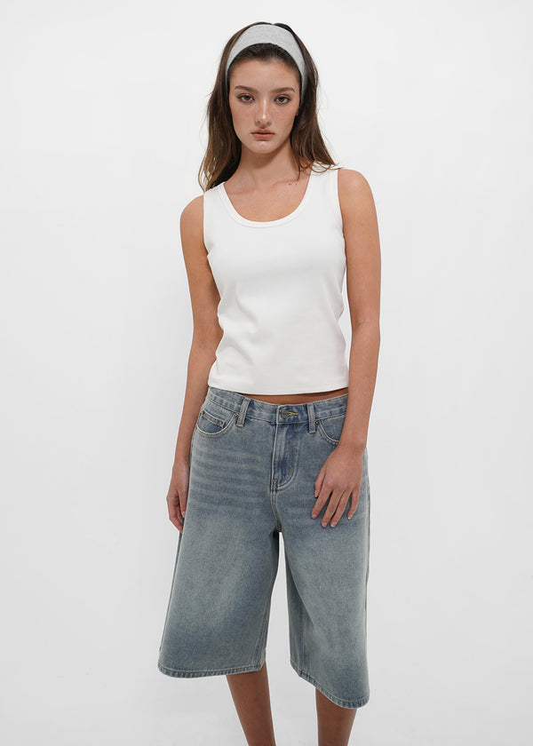 [B-BASIC] Tension Standard Back-Seam U-Neck Sleeveless Top (2 SIZE)