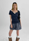 Comult Henley Neck Short Sleeve T-shirt