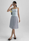 Ditue Check Chiffon Midi Skirt