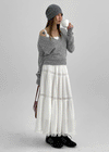 Edmund Button Wrap Cashmere Knit Cardigan