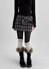 Camren Wool Check Belt Miniskirt