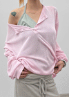 Scant Loose Fit Henley Neck Knit