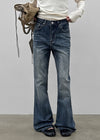 Grime Washed Bootcut Denim Pants