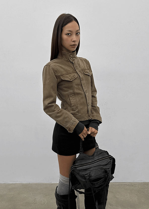 Ska High-neck Vintage Cotton Jacket