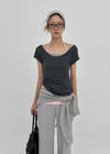 Jay's Summer Deep U-Neck Short Sleeve Tee