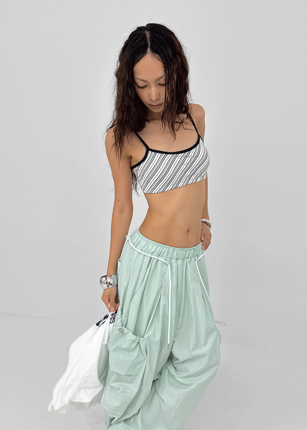 Laform Striped Bra Top (Built-in Cap)