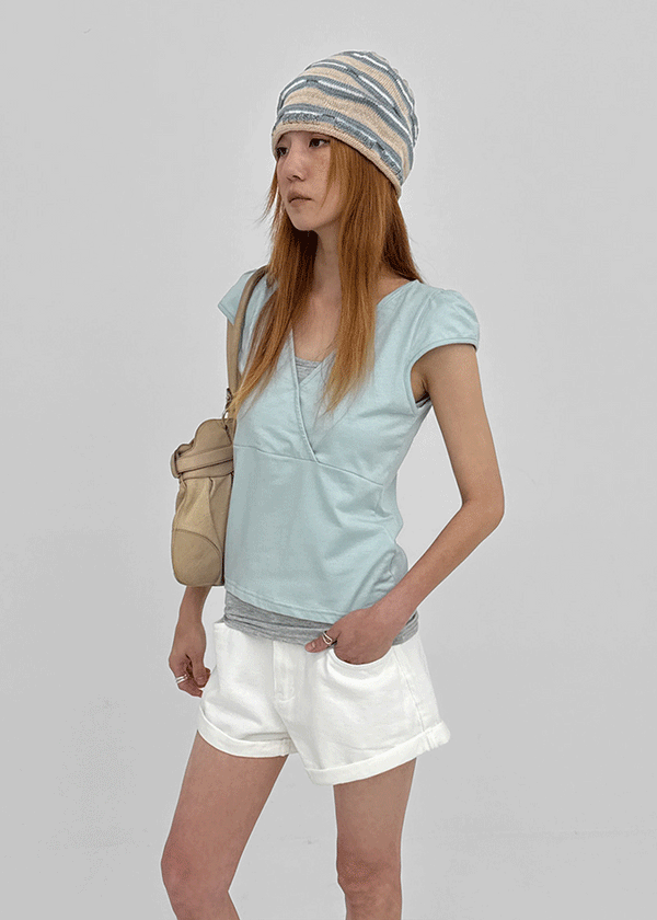 Furness Cap Sleeve Wrap Short Sleeve Tee