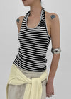 Tessian striped knit halter top