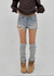 Cheeky distressed denim shorts