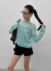 Sillet mohair cable wool knit