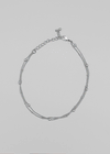 Langfue layered silver anklet