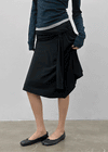 Pyamang asymmetrical wrap midi skirt