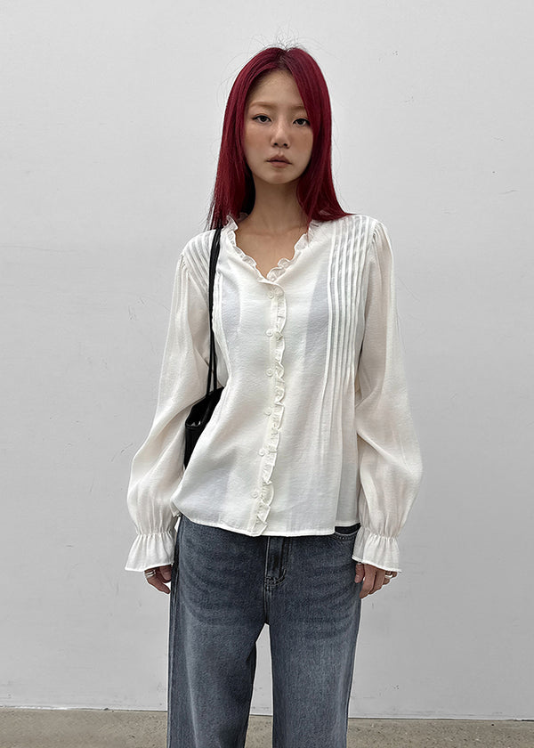 Lavender frill blouse