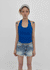 Pikung Shirred Crop Halter Sleeveless (Built-in Cap)