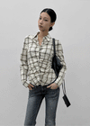 Exodus Shirred Slim Check Shirt