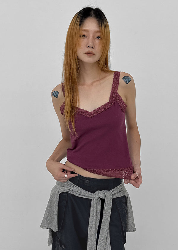 Tlon lace sleeveless top