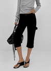 Tape slit capri pants