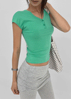 Serim V-neck Button Short-sleeve Tee