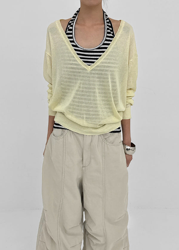 Nellian Deep V-Neck Summer Knit