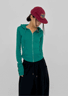 Roa Button Slim Zip-up Hoodie
