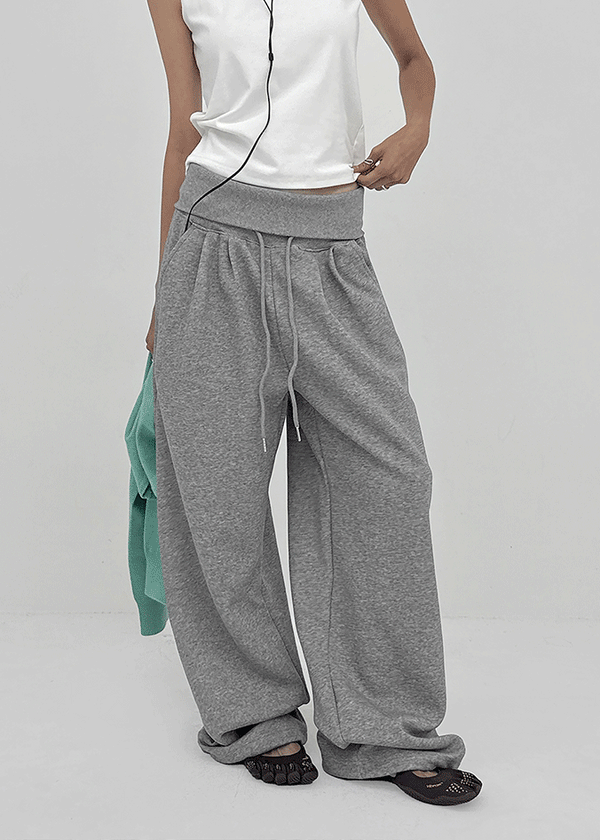 Voke Folding Wide Elastic Pants
