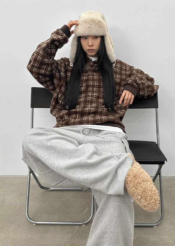 Puffin Check Fleece Collar T-shirt