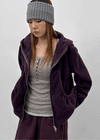 Hepton Shirring Fleece Two-way Hooded Zip-up