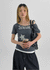 Berton Printing Off-shoulder Short Sleeve T-shirt