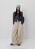 Rolleng Back Button Wide Two-way Banding Pants