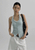 Ollatin Button Backless Halter Sleeveless Top (Built-in Cap)