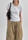 Lilbet Slim Fit U-Neck Short Sleeve Tee