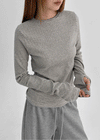 Yeop Peach Fleece Striped Warmer Long Sleeve T-shirt
