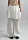 Toelun Chiffon Back Banding Mini Skirt Pants