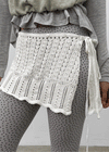 Coconut Button Punching Knit Wrap Skirt