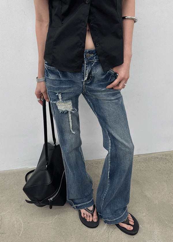 Fithol Low-waist Bootcut Denim Pants