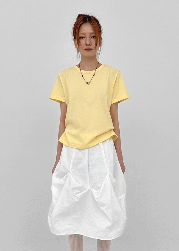 Lemen Color Basic Round Short Sleeve Tee