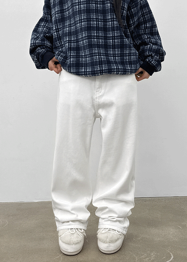Divwa Raised Fleece Wide Cotton Pants