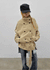 Lama double-button high-neck trench jacket