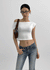 Kuern Boatneck Crop Short Sleeve T-shirt