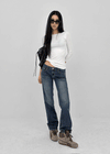 Wippole Low-waisted Straight Denim Pants