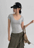 Geloc Slim Deep V-neck Short Sleeve T-shirt