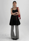 Lerding Nylon Balloon Pleated Mini Dress