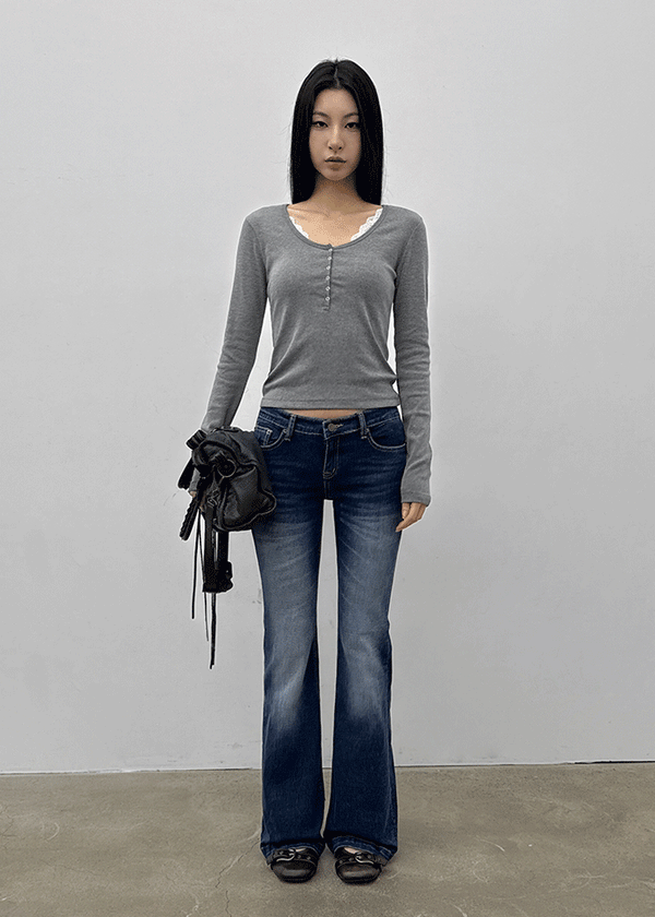 Swarm Low-waisted Bootcut Denim Pants