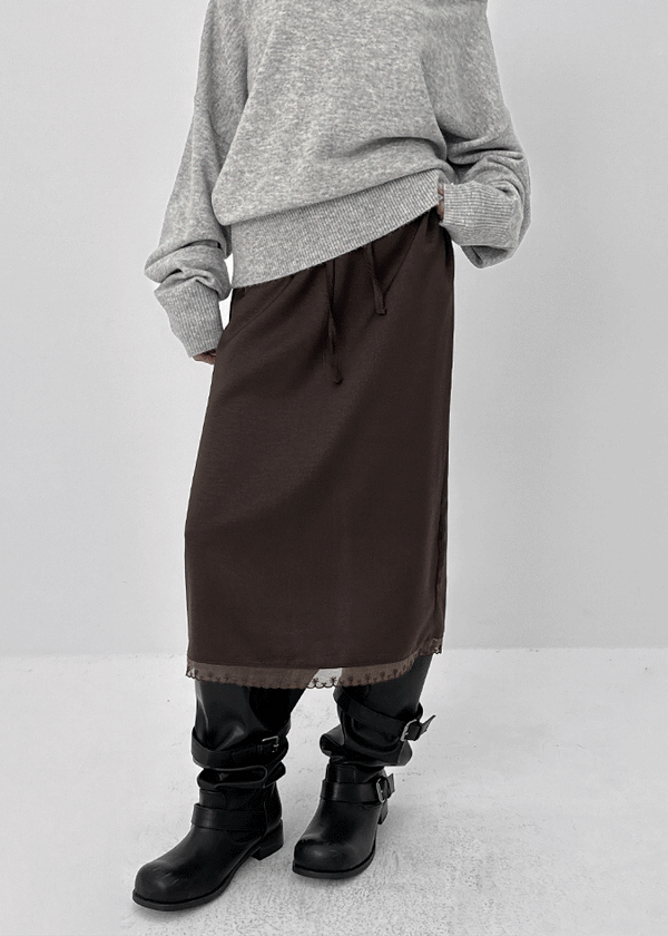 Etro Lace Satin Midi Skirt