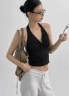 Toent Slim Halter Sleeveless Top